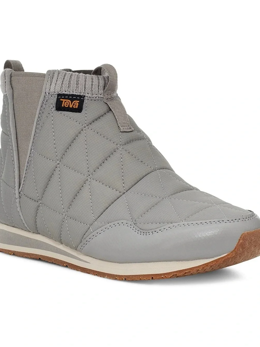 Teva Quilted Slip-On Bootie in Light Gray with Tan Sole